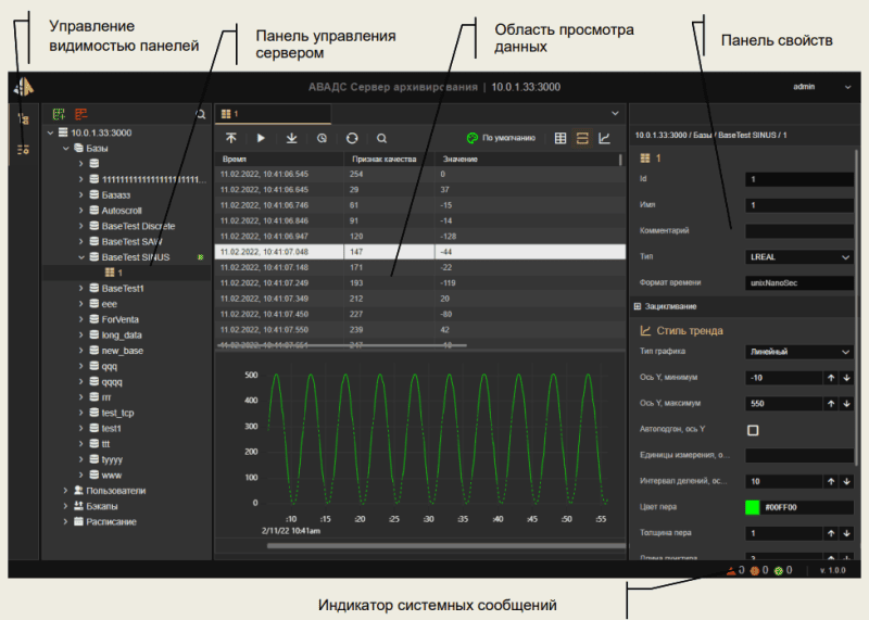 Скриншот АВАДС Сервер архивирования