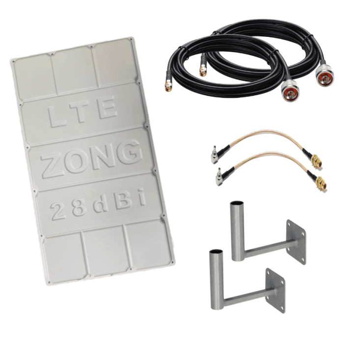 Усилитель интернет сигнала 2G/3G/4G MIMO ZONG 2х28dBi (МЕДЬ)