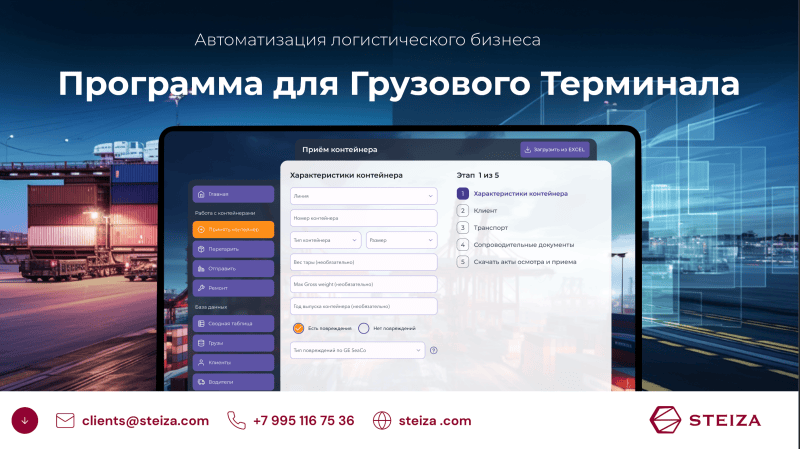 Скриншот STEIZA TOS - Программа для Автоматизации Грузового Терминала картинка 1