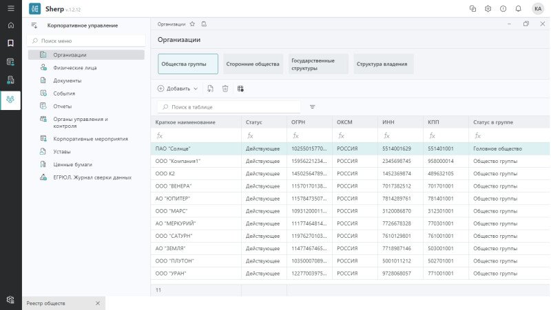 Продукт Шерп. Корпоративное управление картинка 2 Скриншот Шерп. Корпоративное управление картинка 2